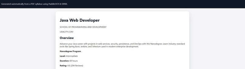 pdf syllabus web builder – screenshot 1