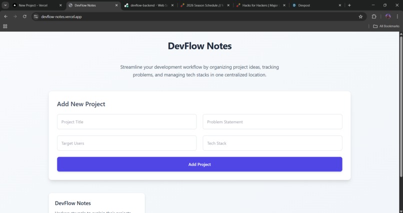 DevFlow Notes – screenshot 1