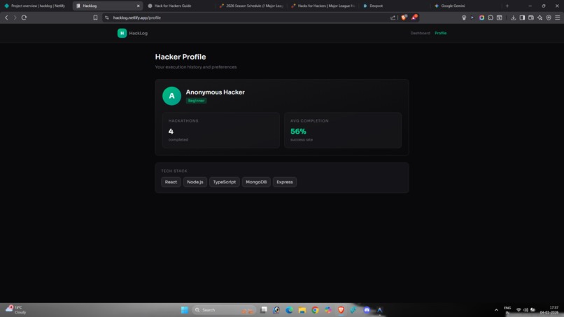 HackLog – screenshot 2
