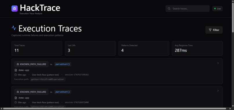 HackTrace – screenshot 1