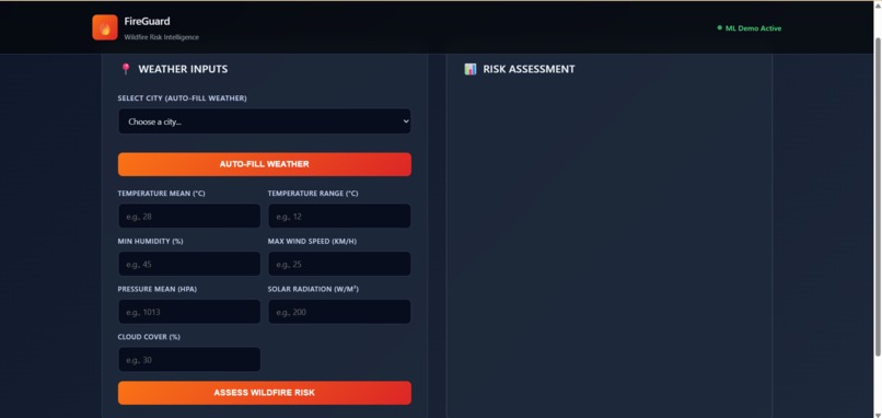 FireGuard AI: Wildfire Risk Assessment Platform – screenshot 1