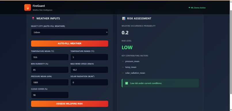 FireGuard AI: Wildfire Risk Assessment Platform – screenshot 2