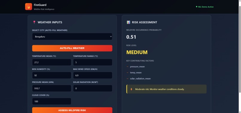 FireGuard AI: Wildfire Risk Assessment Platform – screenshot 3