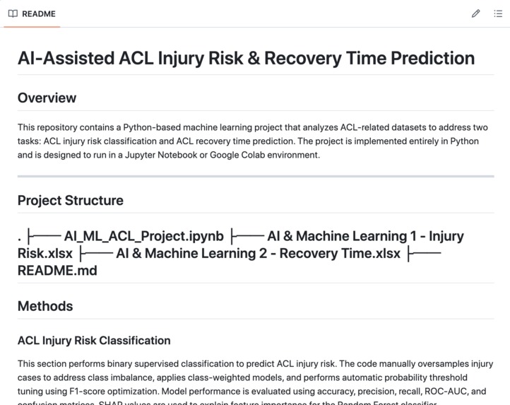 AI Prediction Models for ACL Injury Risk and Recovery Time – screenshot 12