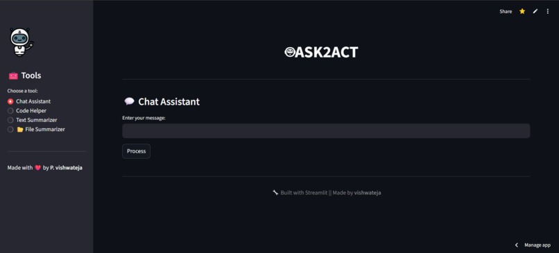 ASK2ACT – screenshot 1
