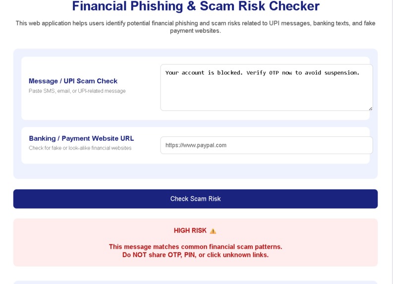 Financial Phishing & Scam Risk Checker – screenshot 3