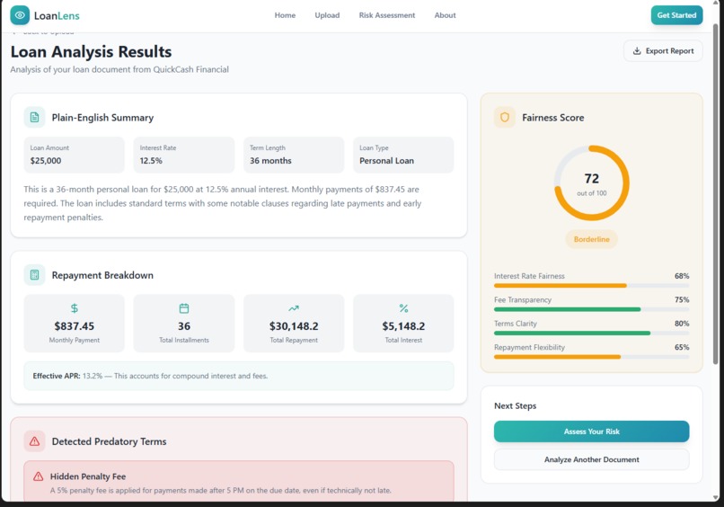 Loanlens Web Application – screenshot 5