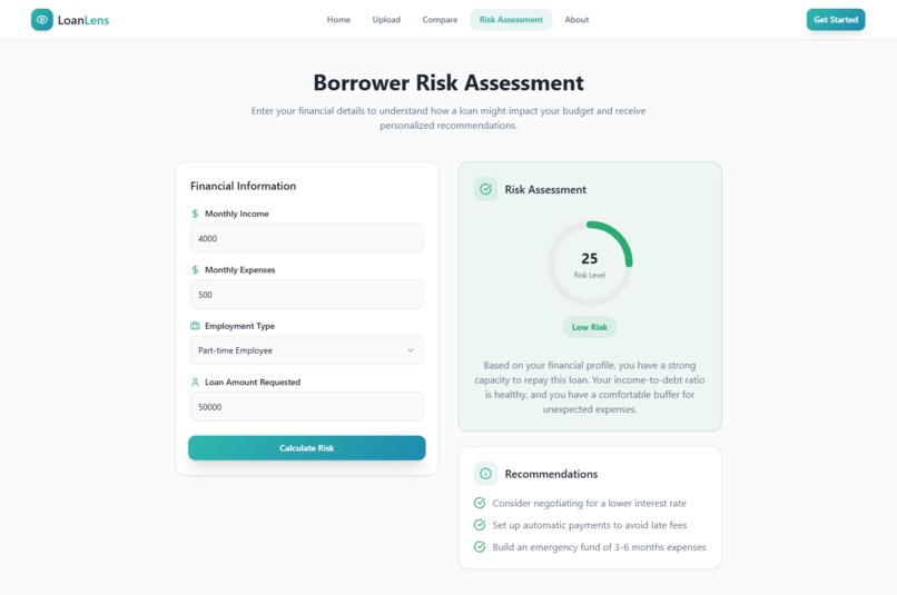 Loanlens Web Application – screenshot 6