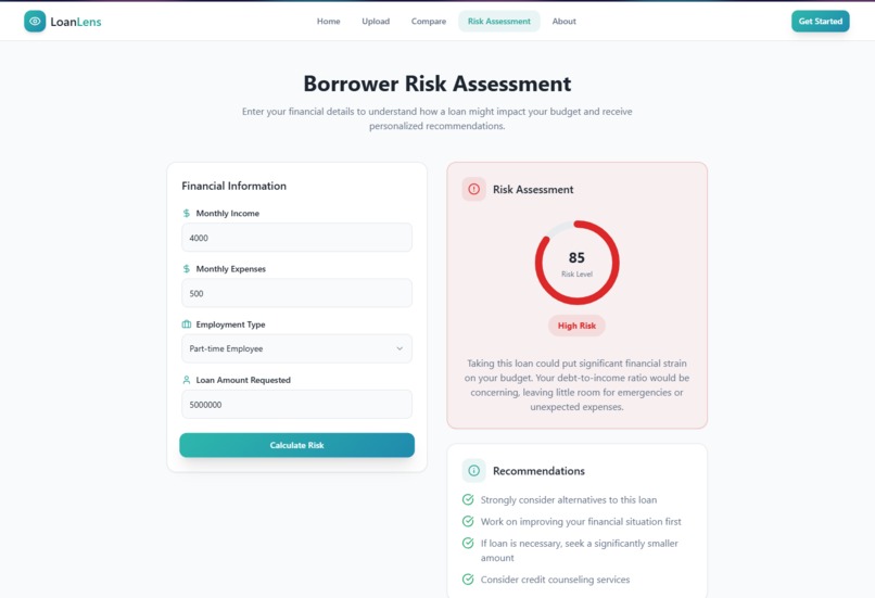 Loanlens Web Application – screenshot 7