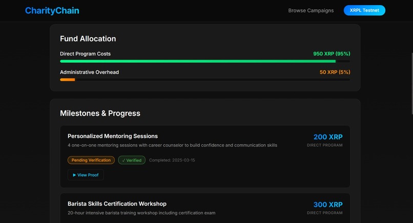 CharityChain – screenshot 1