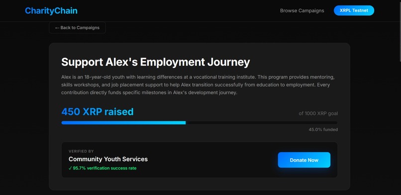 CharityChain – screenshot 2