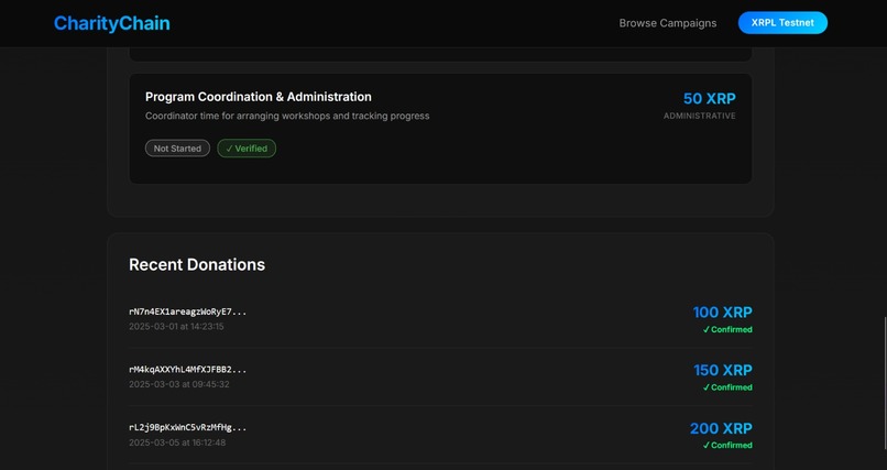 CharityChain – screenshot 3