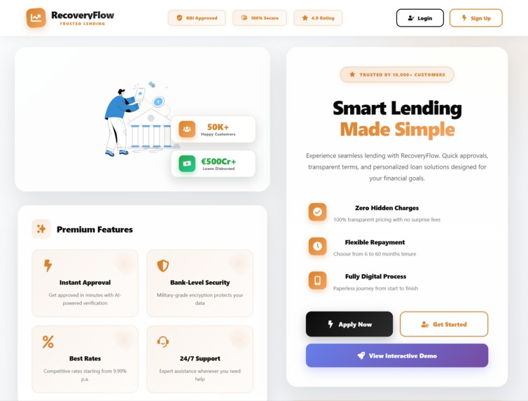 RecoveryFlow - AI-Powered Loan Recovery Platform – screenshot 1