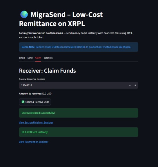Migrasend – screenshot 3