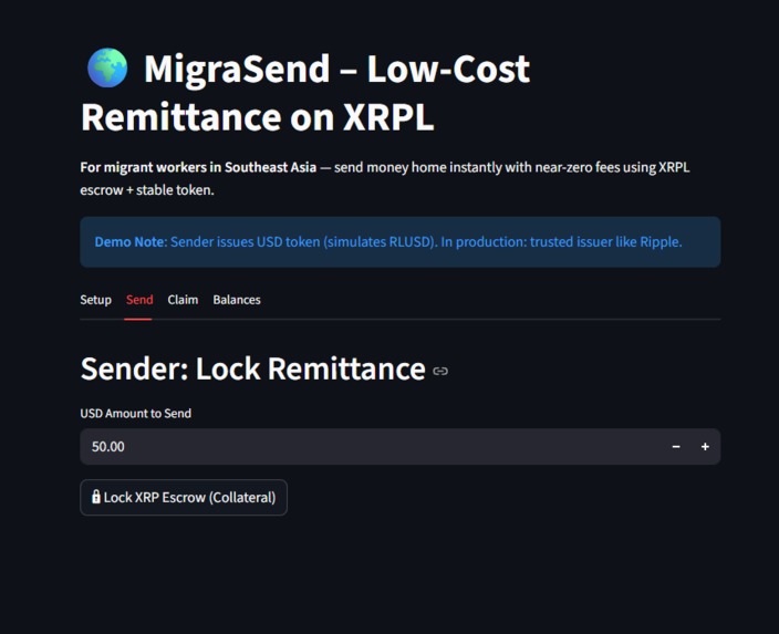 Migrasend – screenshot 2