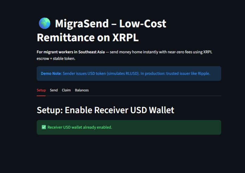 Migrasend – screenshot 1