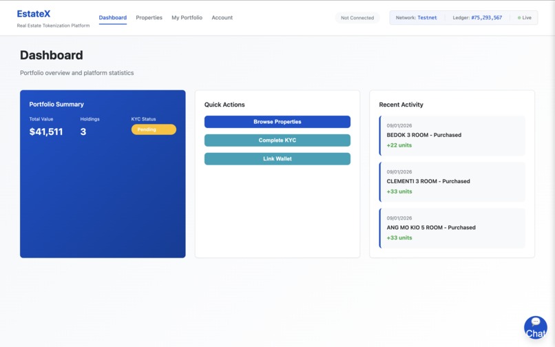 EstateX: AI-Valuation-Anchored Real Estate on the XRP Ledger – screenshot 2