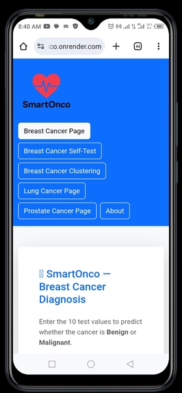 SmartOnco – AI Multi-Cancer Risk Assessment – screenshot 1