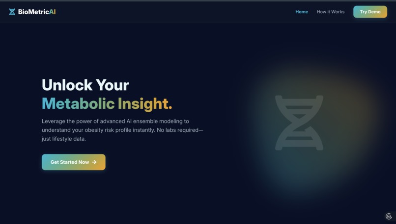 BioMetric AI - Advanced Obesity Risk Assessment – screenshot 1