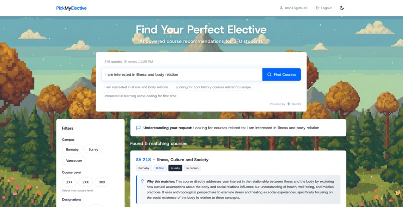 PickMyElective – screenshot 2