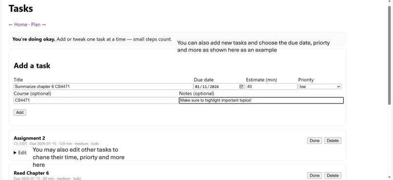 Academic Overwhelm Assistant – screenshot 3
