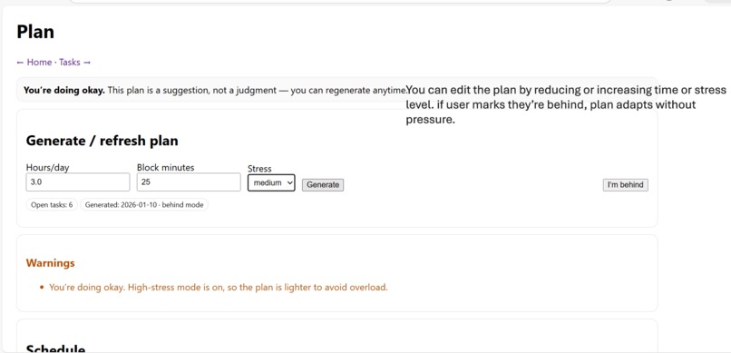 Academic Overwhelm Assistant – screenshot 6