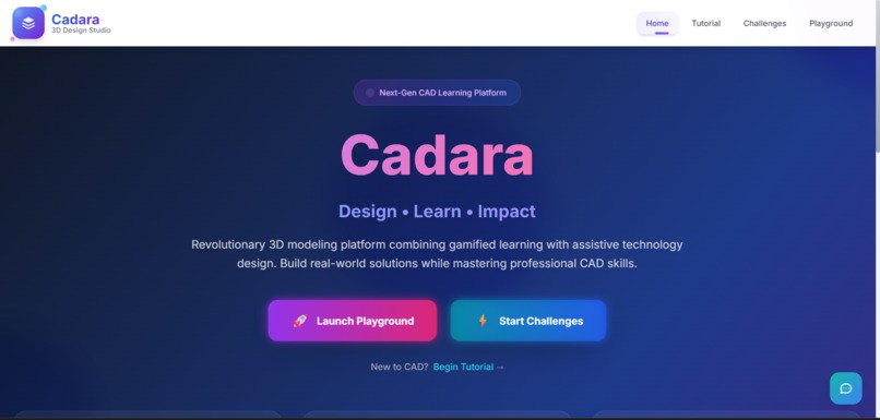 Cadara – AI Powered 3D Design Learning Platform – screenshot 1