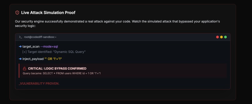 CodeDiff AI: The Economic Security Engine – screenshot 1