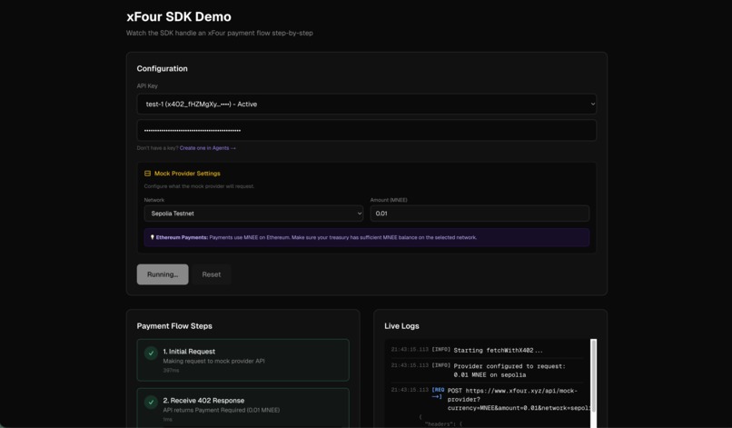 xFour.xyz - x402 Payments using MNEE – screenshot 6