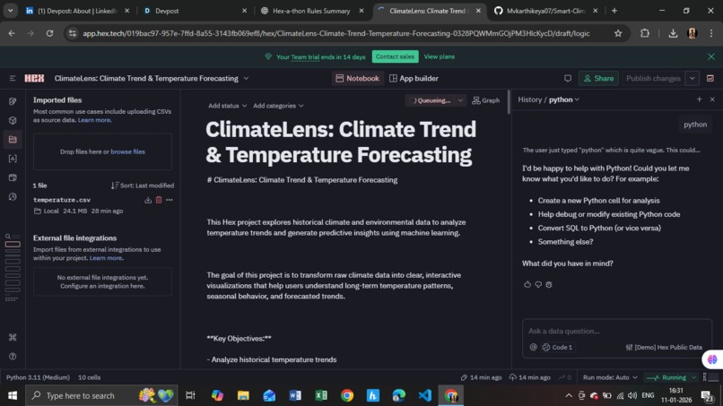 ClimateLens: Climate Trend & Temperature Forecasting – screenshot 1