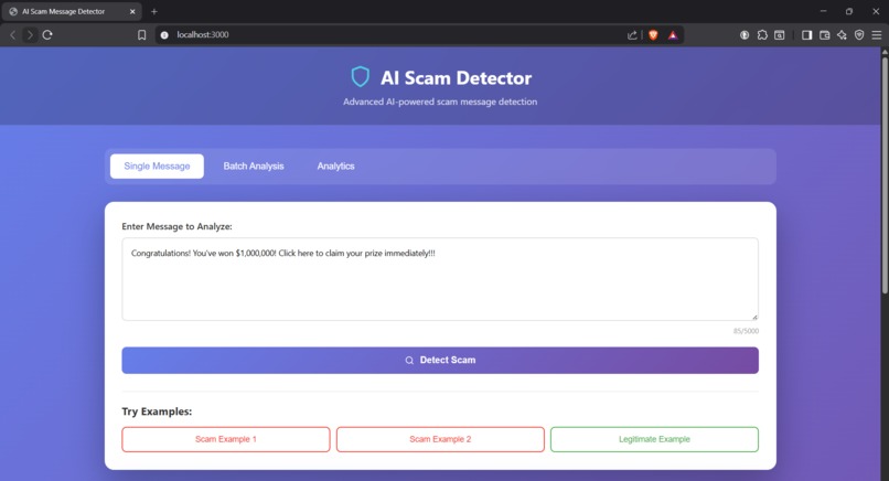 AI Scam Message Detector – screenshot 1