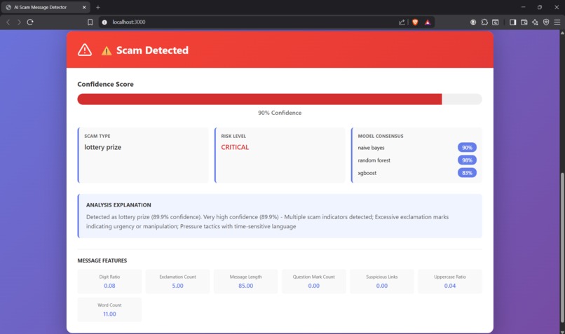 AI Scam Message Detector – screenshot 2