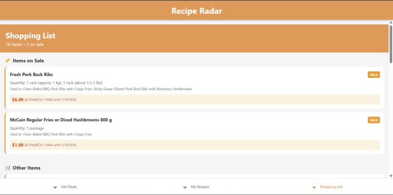 Recipe Radar – screenshot 2