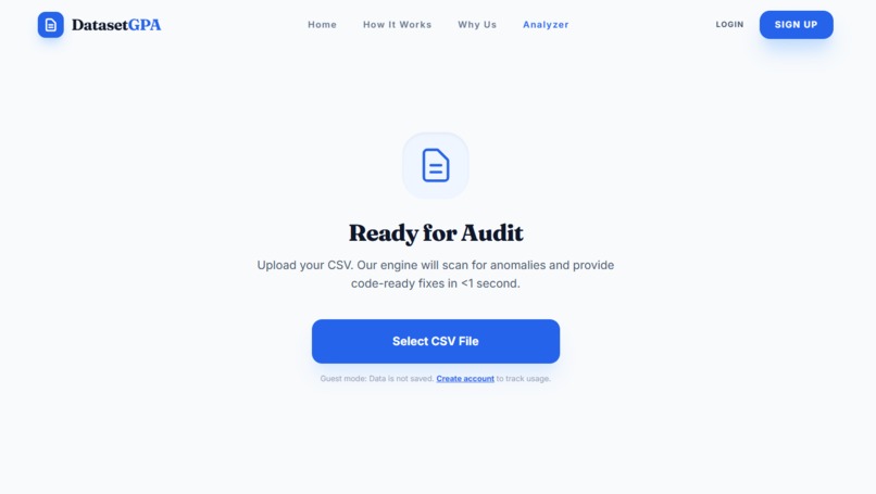 DatasetGPA - AI-Powered CSV Dataset Quality Analyzer – screenshot 3