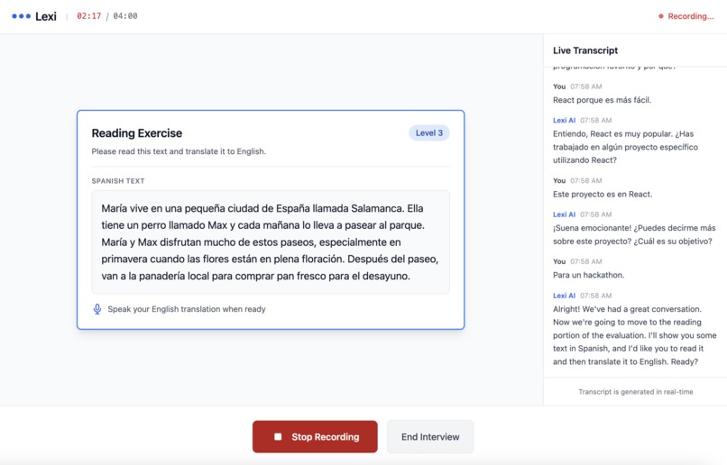 Lexi - AI Language Interviewer – screenshot 4
