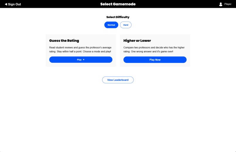 Rank my professor – screenshot 2