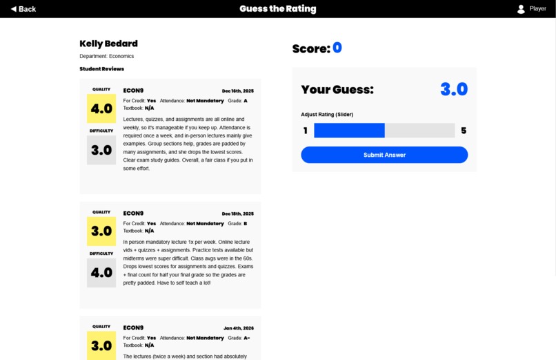 Rank my professor – screenshot 5