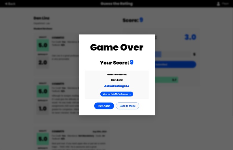 Rank my professor – screenshot 6