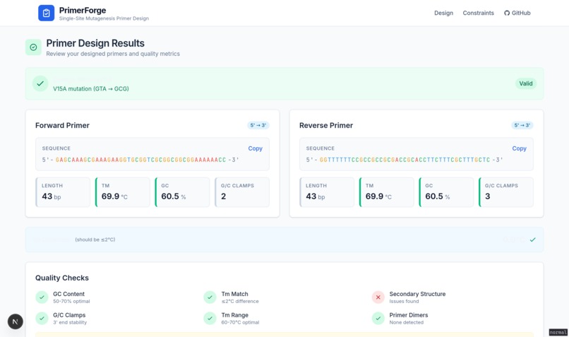 Algorithmic Primer Design – screenshot 2