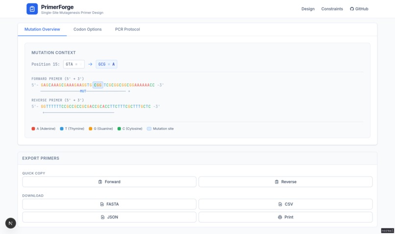 Algorithmic Primer Design – screenshot 3