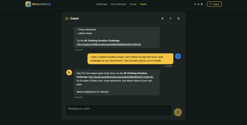 Motion4Good – screenshot 2