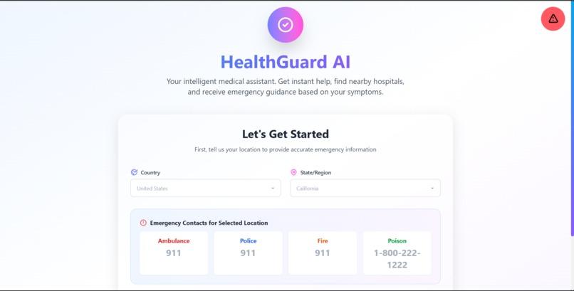 HealthGuard AI: Intelligent Emergency Medical Assistant – screenshot 1