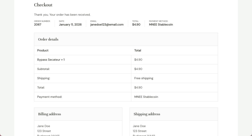 Cartee - MNEE Payment Gateway – screenshot 1