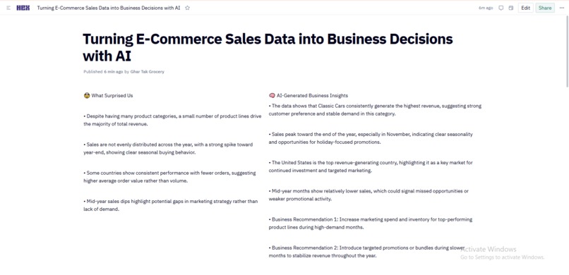 Turning E-Commerce Sales Data into Business Decision with AI – screenshot 3