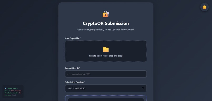 CryptoQR - Cryptographic Submission Verification – screenshot 1