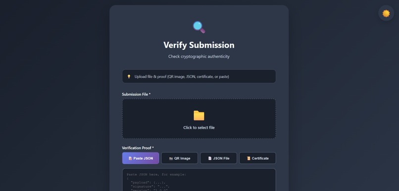 CryptoQR - Cryptographic Submission Verification – screenshot 2