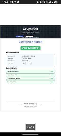 CryptoQR - Cryptographic Submission Verification – screenshot 4