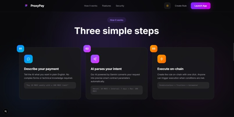 ProxyPay - AI-Powered Programmable On-Chain Payments – screenshot 4