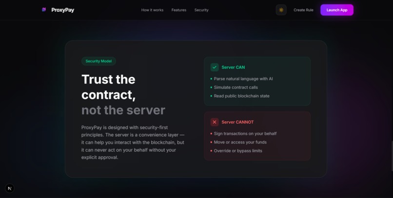 ProxyPay - AI-Powered Programmable On-Chain Payments – screenshot 2