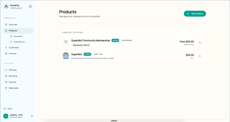MneePay — Payments infrastructure for MNEE – screenshot 2